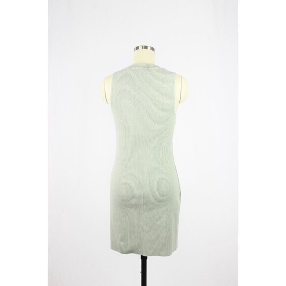 Aritzia WILFRED FREE Dunes GD Green Ribbed Jersey Bodycon Mini Dress, Size S - Picture 3 of 15